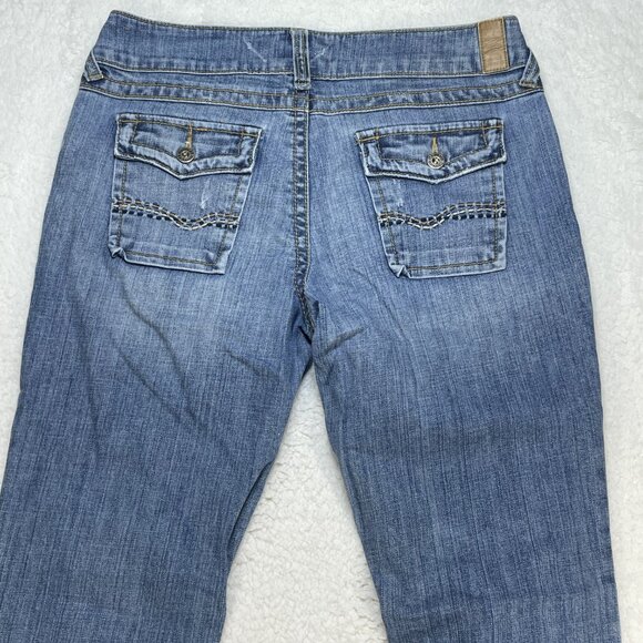 Maurices Jeans Womens Sz 31 Blue Premium Wide Leg Mid Rise Embroidered 31x31 - Picture 4 of 10